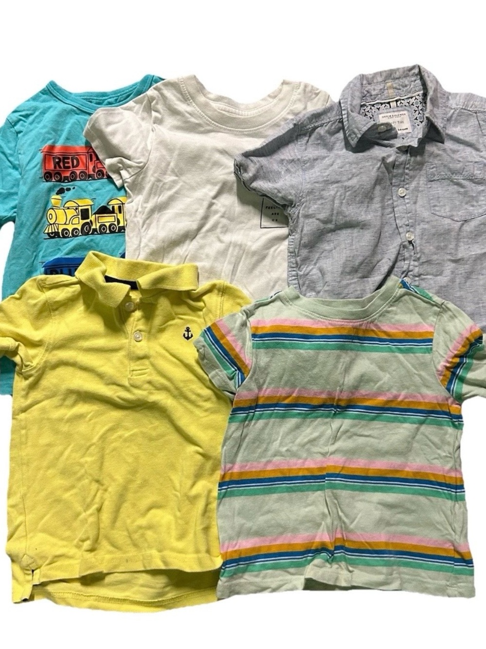 Toddler Boy Summer Short Sleeve T Shirts Polo Button Down Size 3T